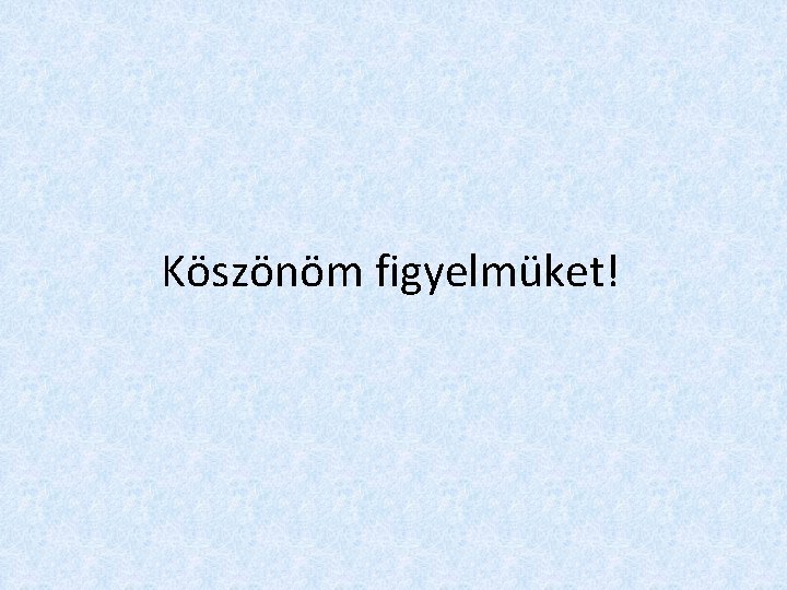 Köszönöm figyelmüket! 