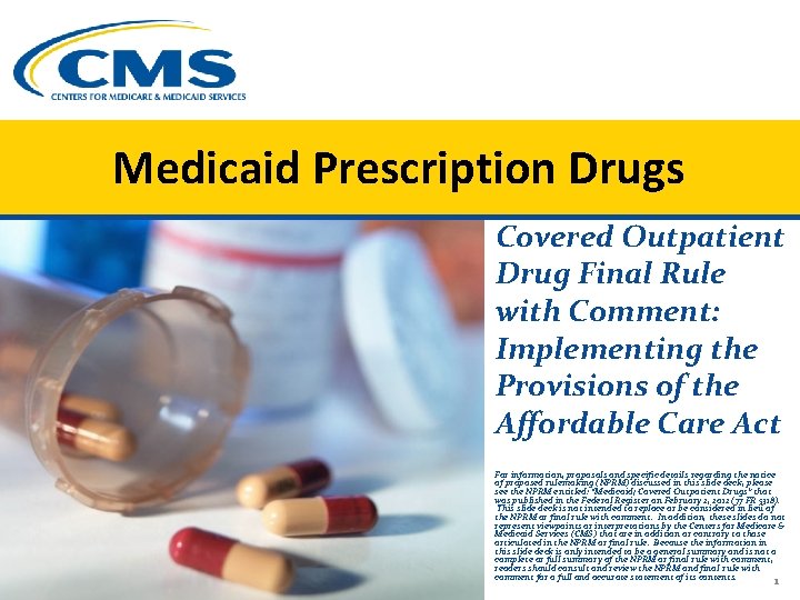 Medicaid Prescription Drugs Covered Outpatient Drug Final Rule