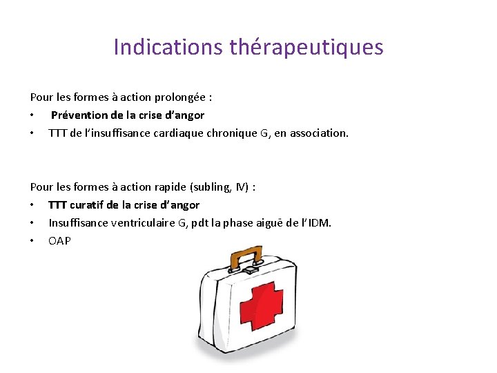 Indications thérapeutiques Pour les formes à action prolongée : • Prévention de la crise Indications thérapeutiques Pour les formes à action prolongée : • Prévention de la crise