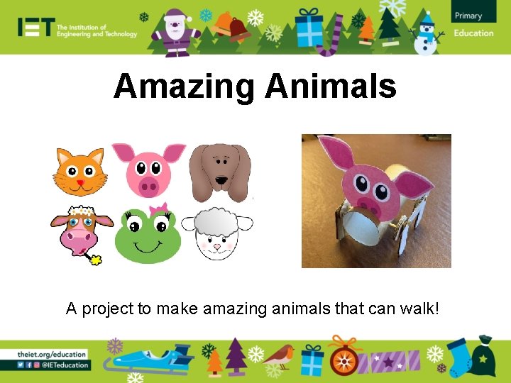 Amazing Animals A project to make amazing animals that can walk! 