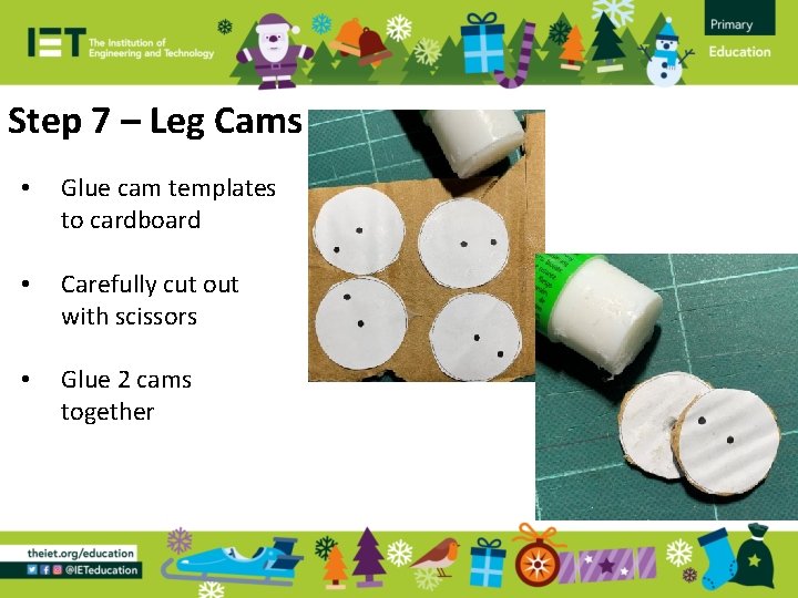 Step 7 – Leg Cams • Glue cam templates to cardboard • Carefully cut