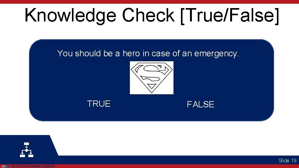 Knowledge Check [True/False] You should be a hero in case of an emergency. TRUE