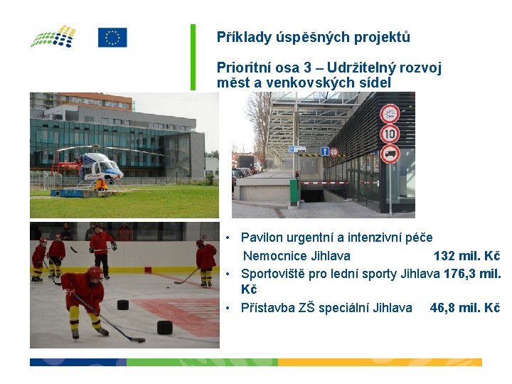 Příklady úspěšných projektů Prioritní osa 3 – Udržitelný rozvoj měst a venkovských sídel •