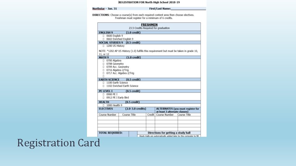 Registration Card 