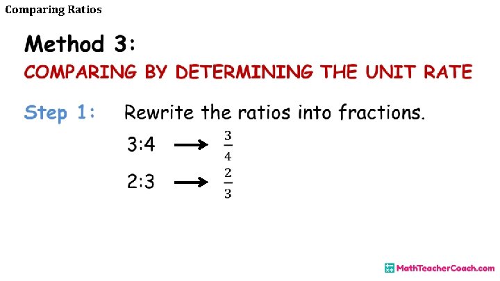 Comparing Ratios 