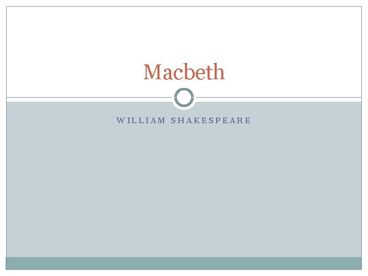 Macbeth WILLIAM SHAKESPEARE 