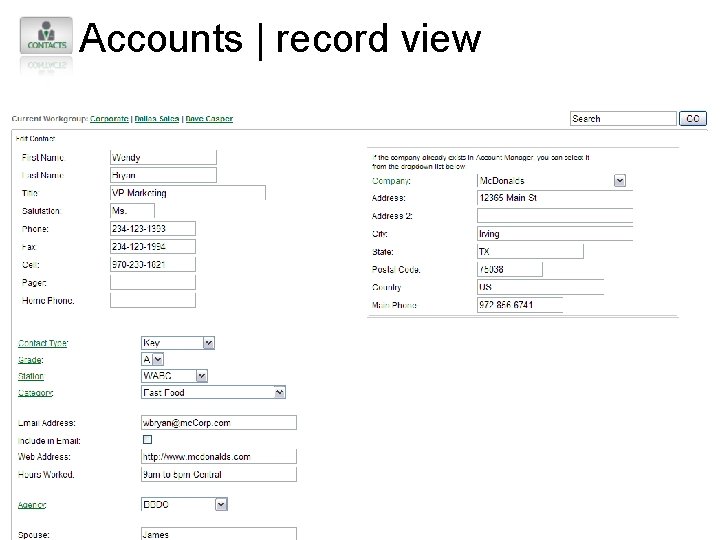 Accounts | record view 