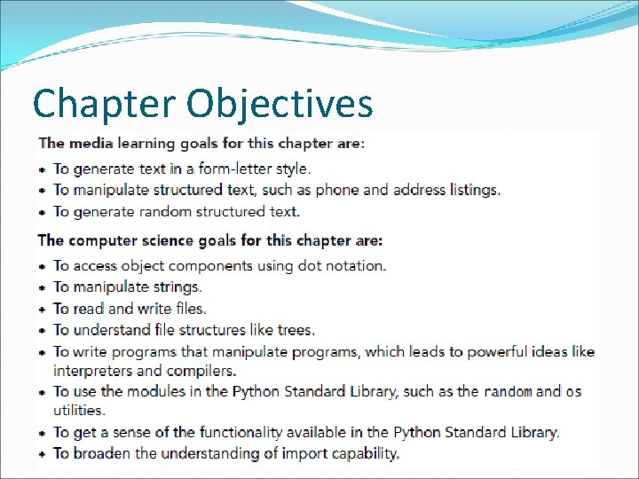 Chapter Objectives 