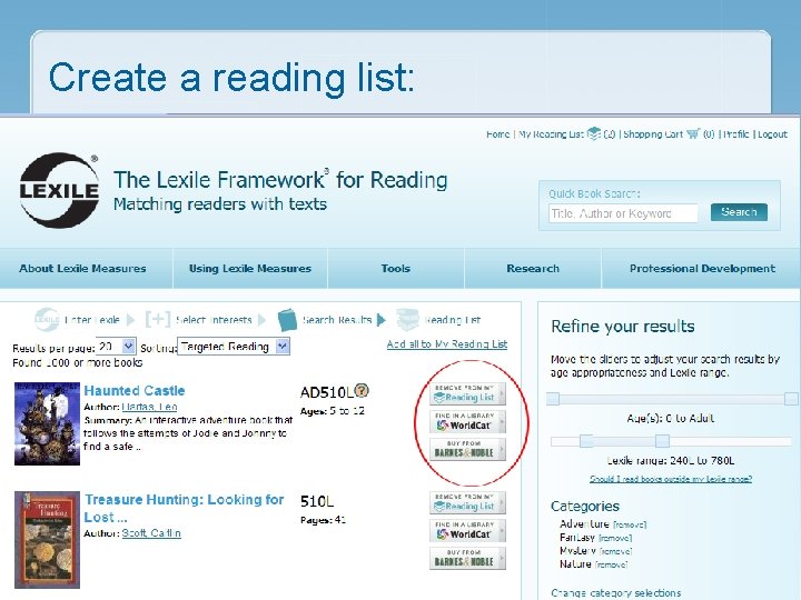 Create a reading list: 