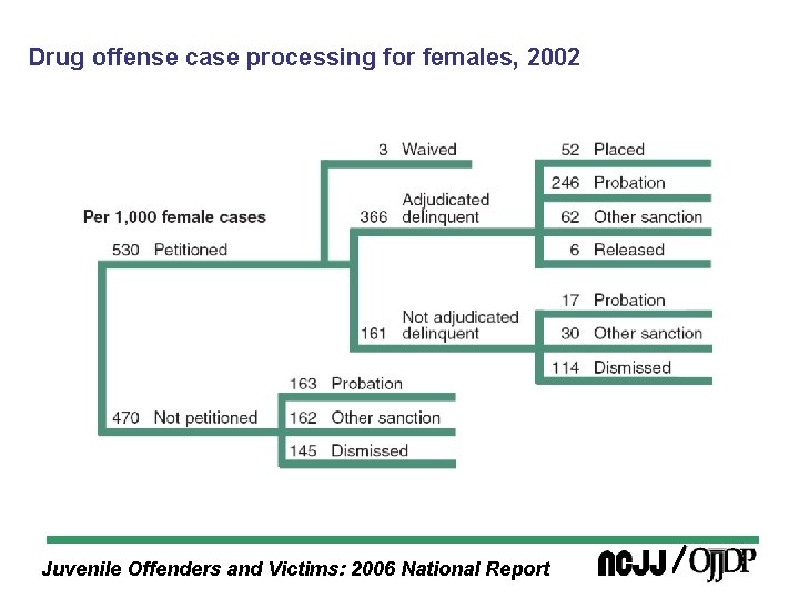 Drug offense case processing for females, 2002 Juvenile Offenders and Victims: 2006 National Report