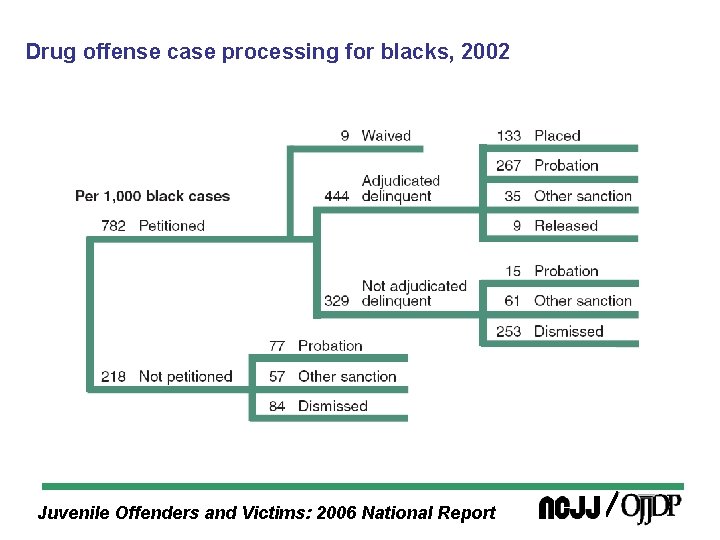 Drug offense case processing for blacks, 2002 Juvenile Offenders and Victims: 2006 National Report