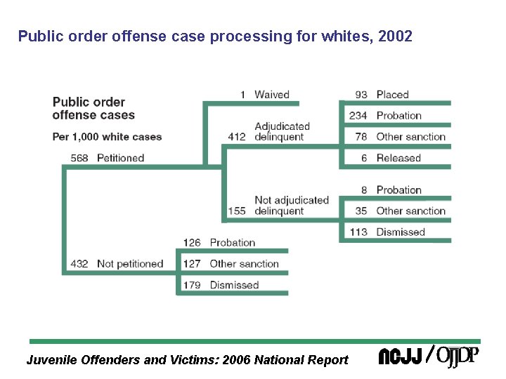 Public order offense case processing for whites, 2002 Juvenile Offenders and Victims: 2006 National