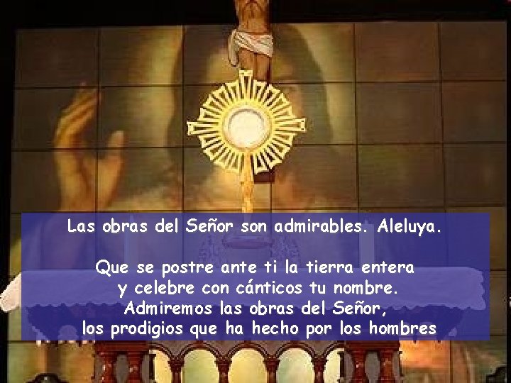Las obras del Señor son admirables. Aleluya. Que se postre ante ti la tierra