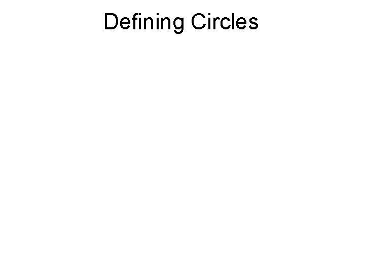 Defining Circles 