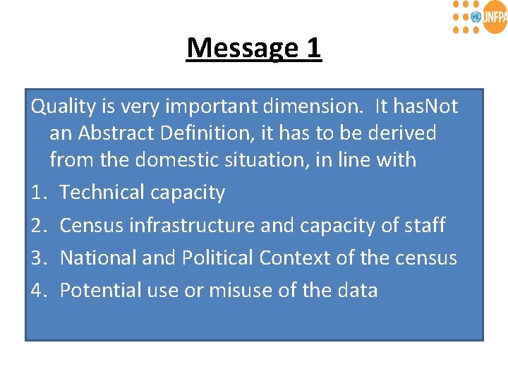 Message 1 Quality is very important dimension. It has. Not an Abstract Definition, it