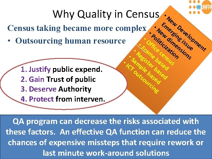 Why Quality in Census • N Em ew D Census taking became more complex