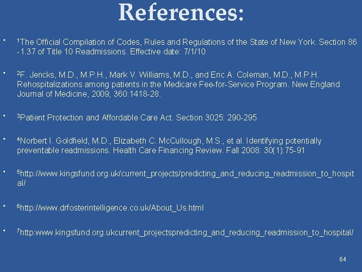 References: • 1 The • 2 F. • 3 Patient • 4 Norbert •