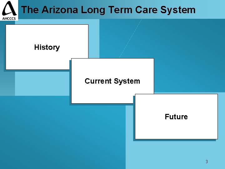 The Arizona Long Term Care System History Current System Future 3 