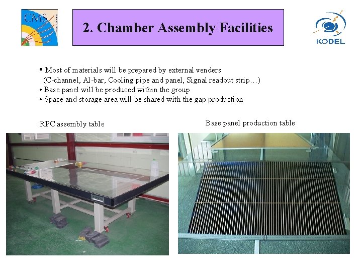 2. Chamber Assembly Facilities • Most of materials will be prepared by external venders 2. Chamber Assembly Facilities • Most of materials will be prepared by external venders