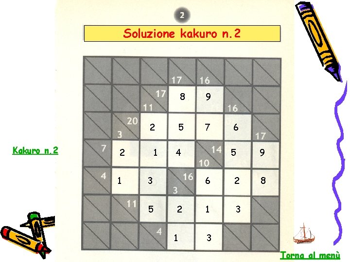 Soluzione kakuro n. 2 2 Kakuro n. 2 2 1 1 8 9 5