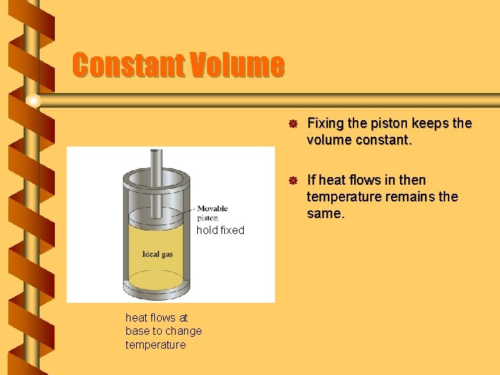 Constant Volume hold fixed heat flows at base to change temperature ] Fixing the