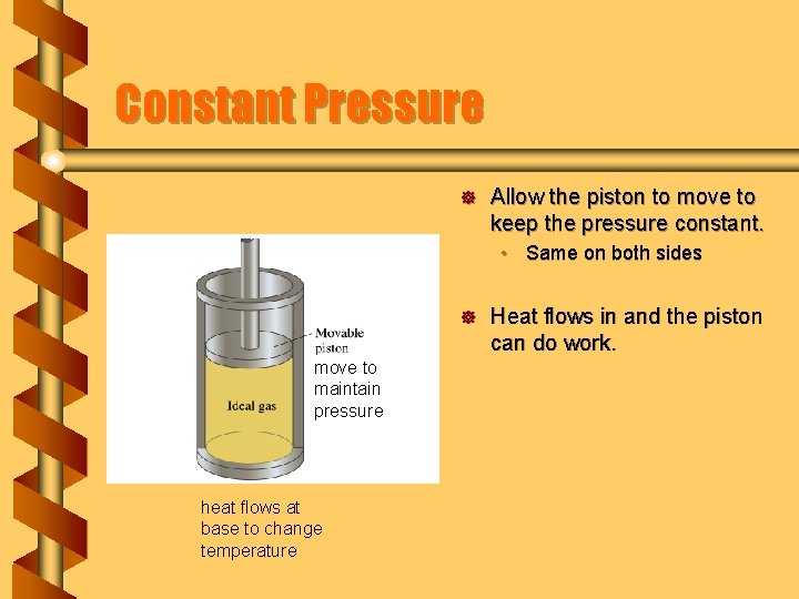 Constant Pressure ] Allow the piston to move to keep the pressure constant. •