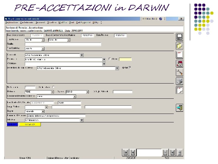 PRE-ACCETTAZIONI in DARWIN 