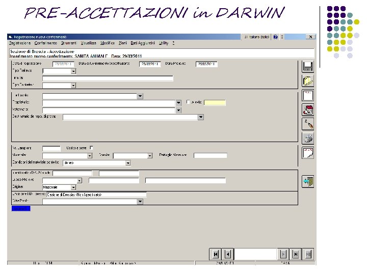 PRE-ACCETTAZIONI in DARWIN 