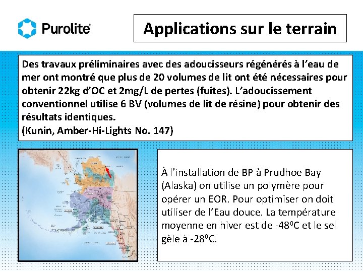 Applications sur le terrain Des travaux préliminaires avec des adoucisseurs régénérés à l’eau de