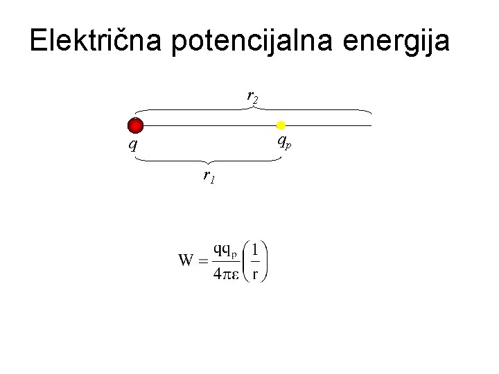 Električna potencijalna energija r 2 qp q r 1 