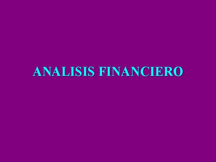 ANALISIS FINANCIERO 