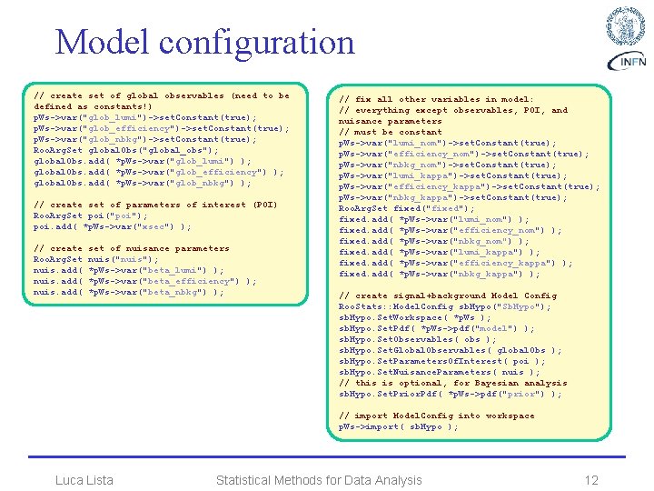 Model configuration // create set of global observables (need to be defined as constants!)