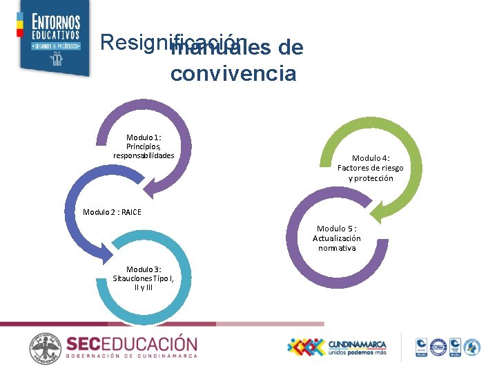 Resignificación manuales de convivencia Modulo 1: Principios, responsabilidades Modulo 4: Factores de riesgo y