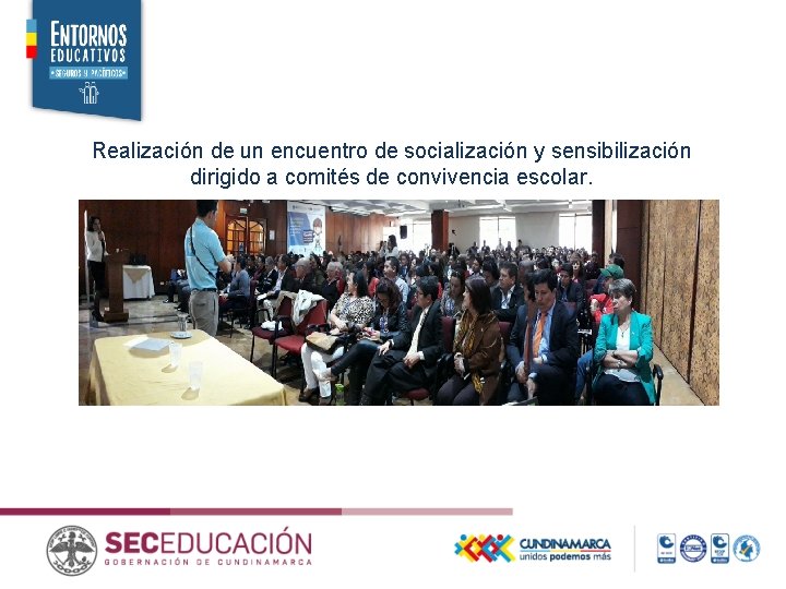 Realización de un encuentro de socialización y sensibilización dirigido a comités de convivencia escolar.