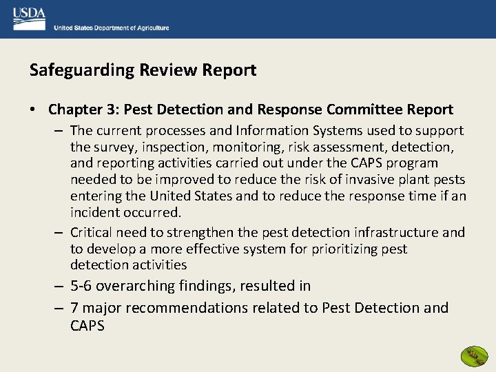 Safeguarding Review Report • Chapter 3: Pest Detection and Response Committee Report – The