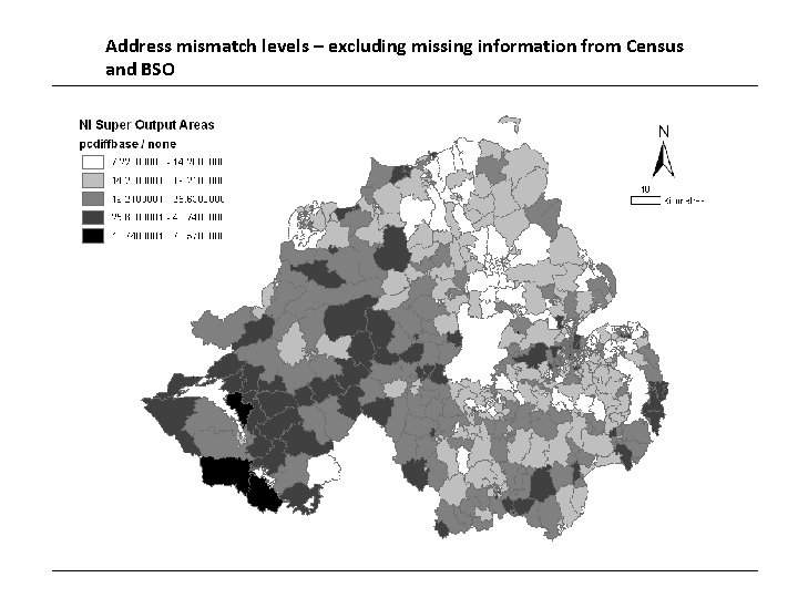 Address mismatch levels – excluding missing information from Census and BSO 