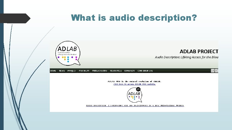 What is audio description? 