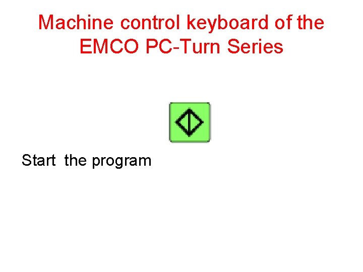Machine control keyboard of the EMCO PC-Turn Series Start the program 