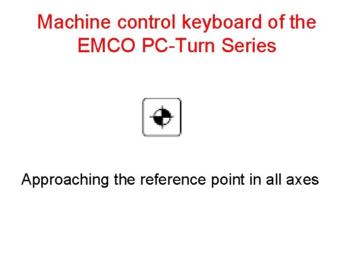 Machine control keyboard of the EMCO PC-Turn Series Approaching the reference point in all