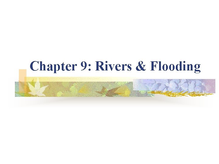 Chapter 9: Rivers & Flooding 
