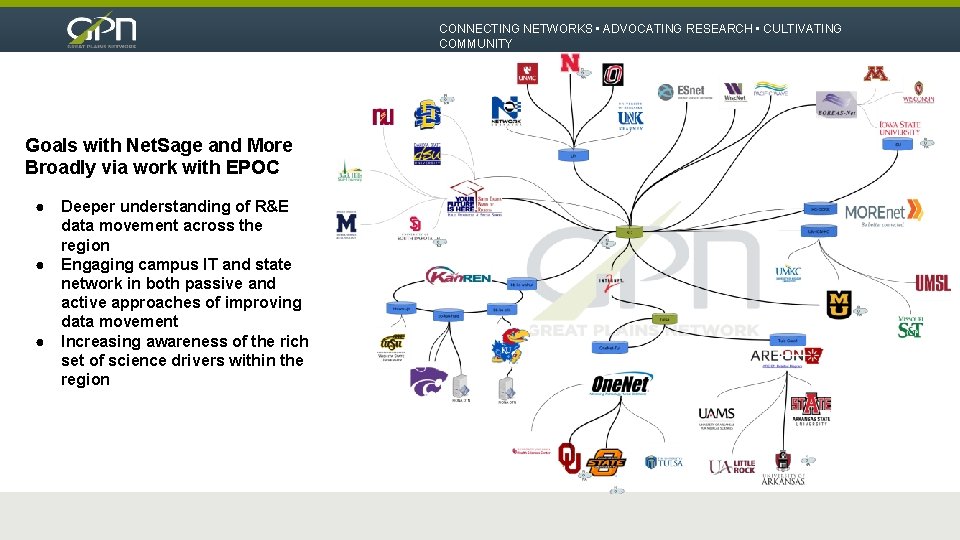 CONNECTING NETWORKS • ADVOCATING RESEARCH • CULTIVATING COMMUNITY Goals with Net. Sage and More