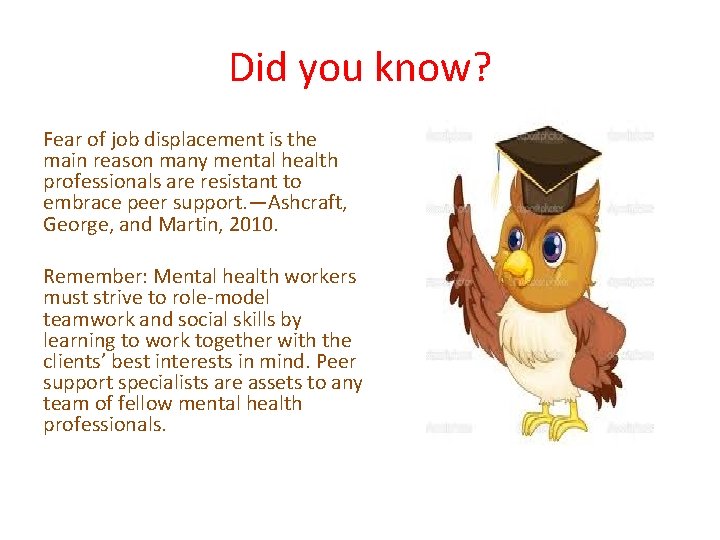 Did you know? Fear of job displacement is the main reason many mental health