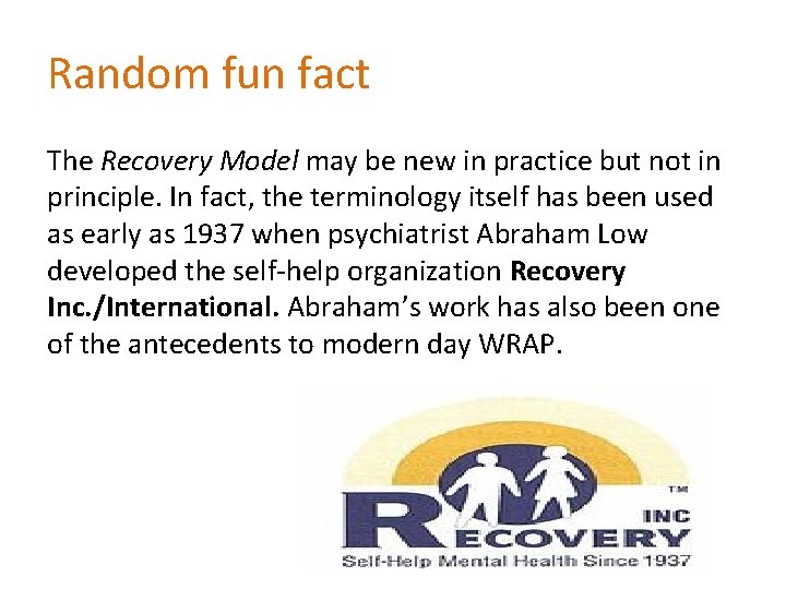 Random fun fact The Recovery Model may be new in practice but not in