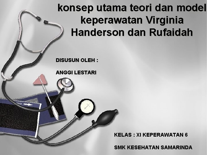 konsep utama teori dan model keperawatan Virginia Handerson dan Rufaidah DISUSUN OLEH : ANGGI