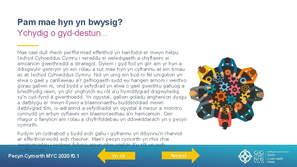 Pam mae hyn yn bwysig? Ychydig o gyd-destun. . . Mae cael dull rheoli