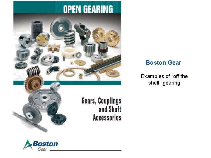 Boston Gear Examples of “off the shelf” gearing 