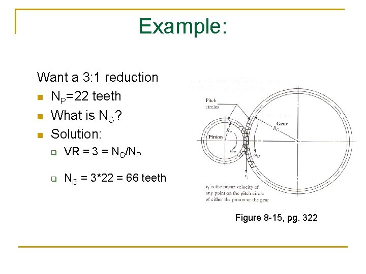 Example: Want a 3: 1 reduction n NP=22 teeth n What is NG? n