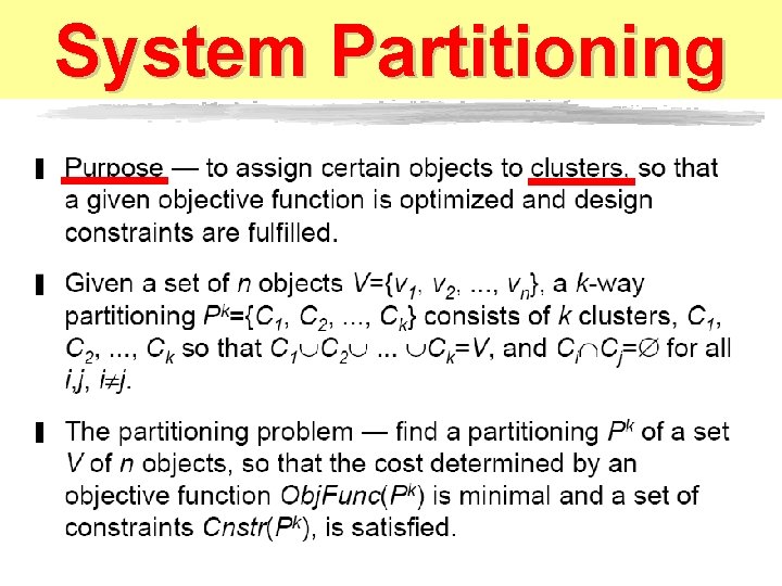 System Partitioning 