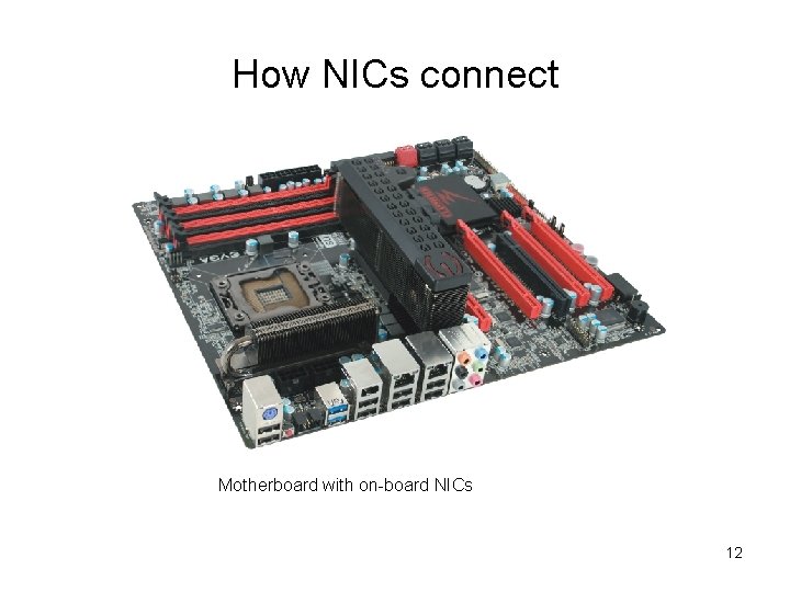 How NICs connect Motherboard with on-board NICs 12 