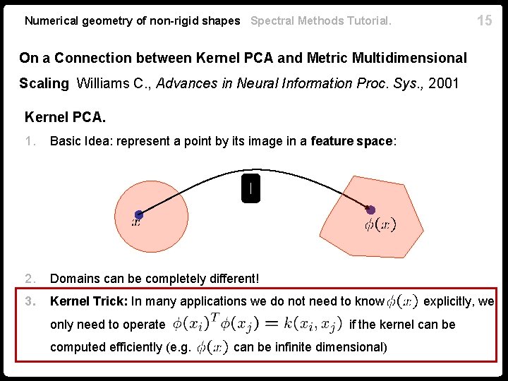 15 Numerical geometry of non-rigid shapes Spectral Methods Tutorial. On a Connection between Kernel